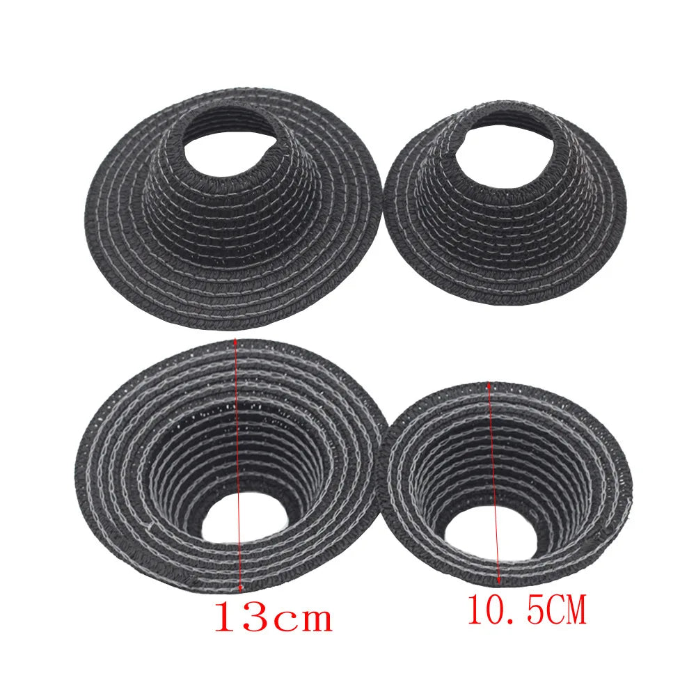 Chapeau Labubu ouvert en paille tissée, accessoire de fête, style campagnard, tenue Labubu pour soirée assise