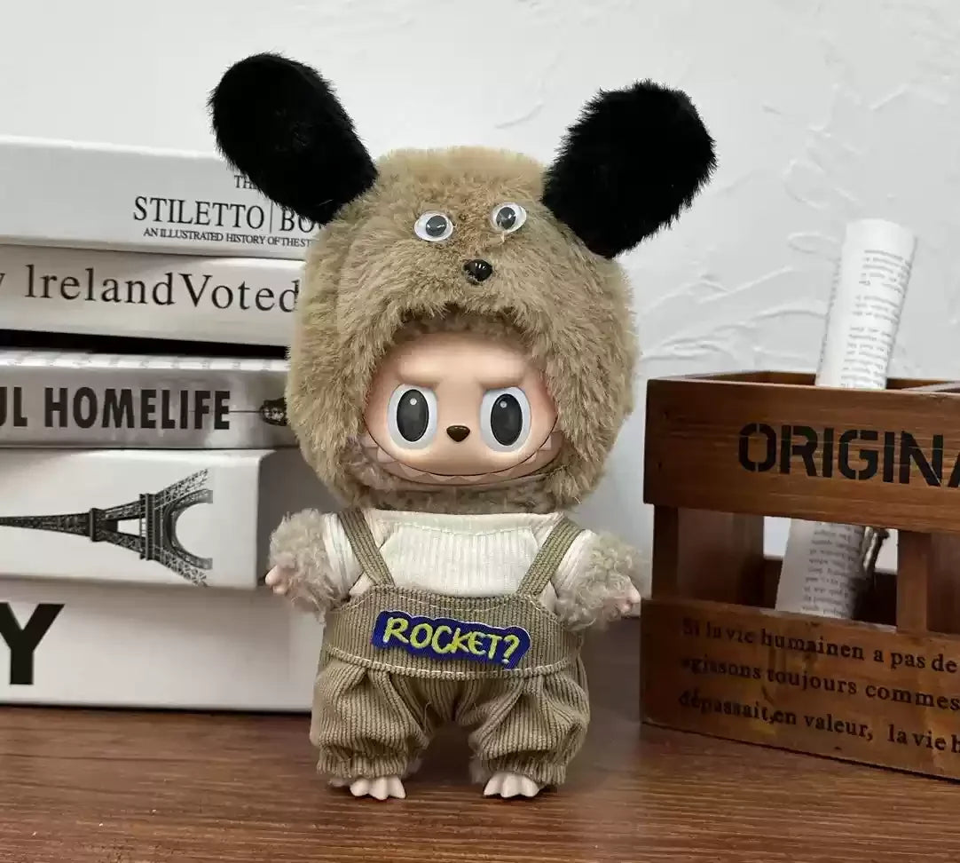 Mini peluche Labubu de 17 cm, ensemble de vêtements de styles variés, accessoires de tenue Labubu, vêtements de jeu tendance, vêtements Labubu, cadeau