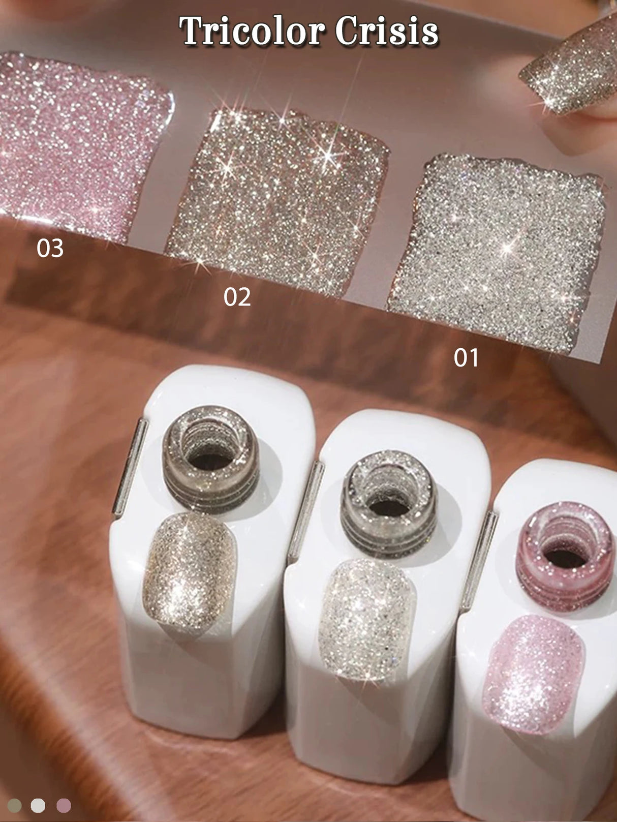 Esmalte de uñas en gel MIANEL12ML de alto brillo con purpurina fina en polvo, color blanco lechoso, nuevo estilo que combina con todo.