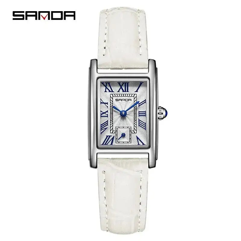 SANDA 1116 New Fashion 2024 Elegant Design Rectangle Dial Water Resistant Quartz Movement Business Women Analog Wrist Watch - Lootquake