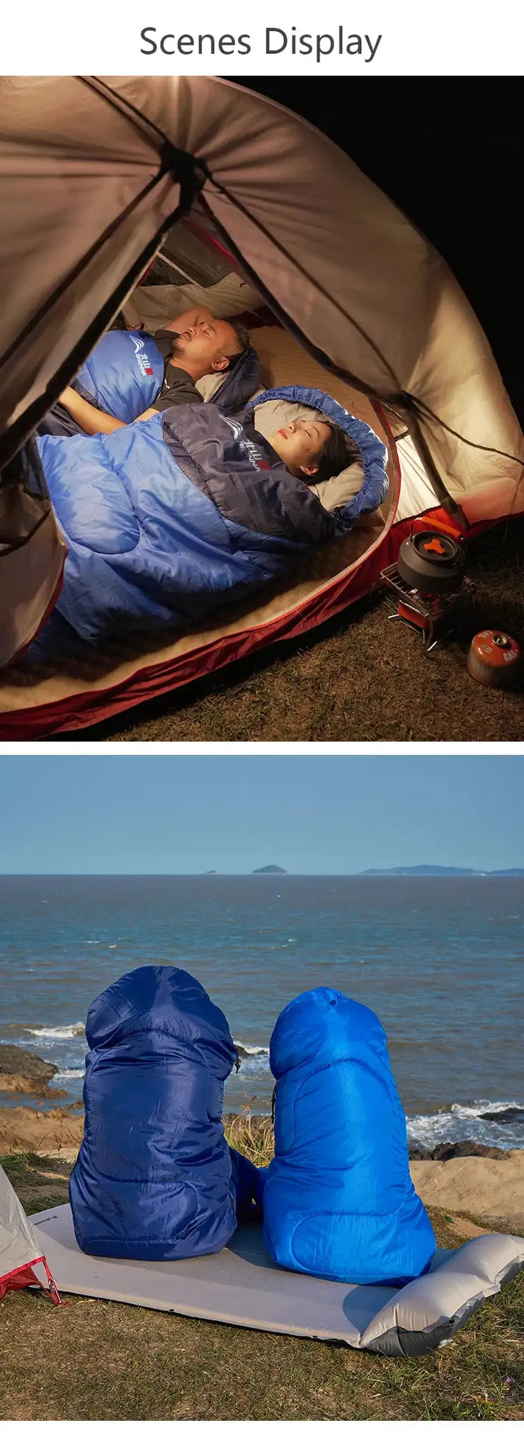 BISINNA Camping Sleeping Bag Ultralight Waterproof Winter Warm Envelope Backpacking Sleeping Bags for Outdoor Traveling Hiking - Lootquake