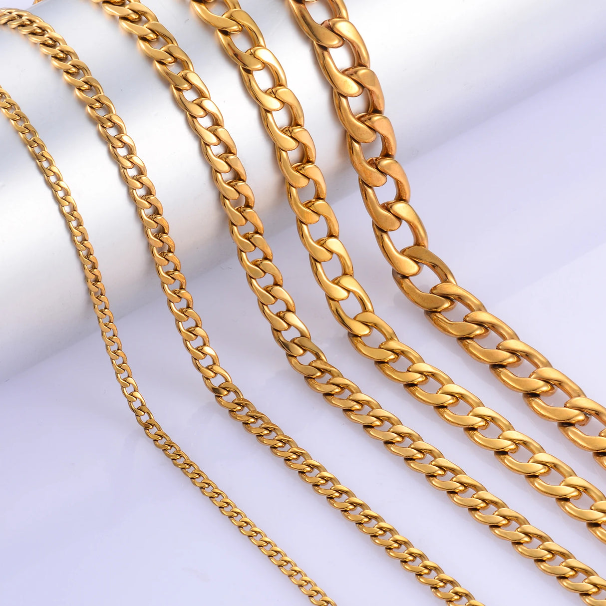 Width 3mm-11.5mm Stainless Steel Gold Color Cuban Chain Necklace Hip Hop Classical Punk Fashion Jewelry Men Gifts - Lootquake