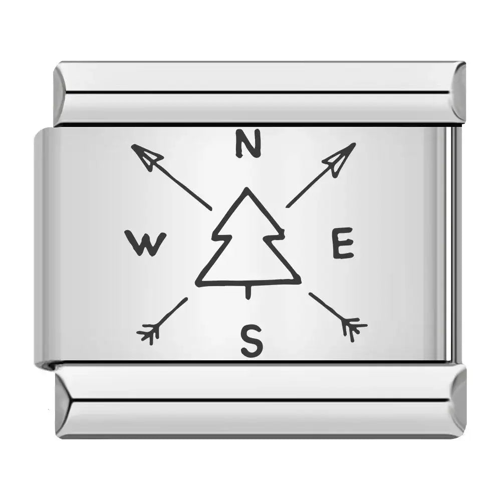 Italian Pendant Charm Bracelet DIY Modular Stainless Steel 9mm Sunrise Weather Vane Compass drift bottle Outdoor Adventure Gift - Lootquake