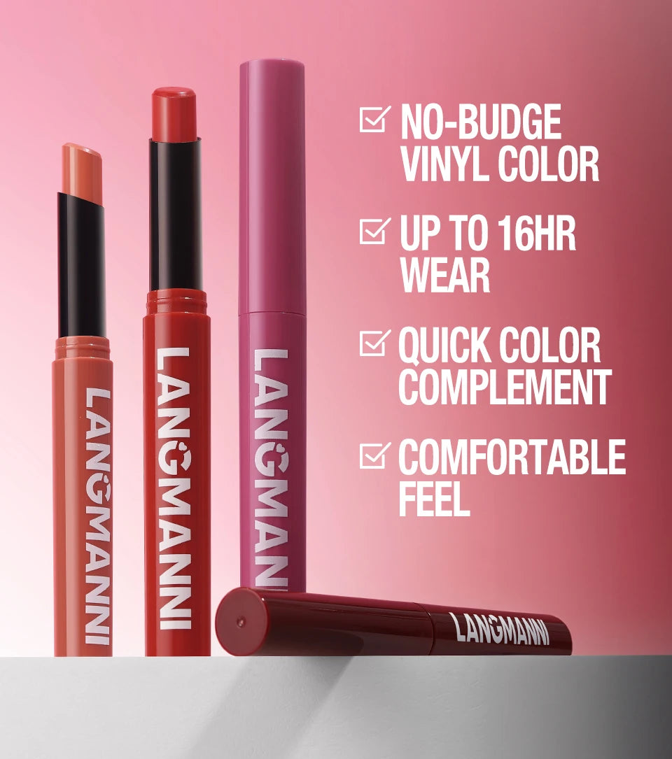 Ensemble de rouge à lèvres et crayon à lèvres imperméable intégré, sans bavure, sans décoloration, sans tasse, durable, facile à créer un maquillage parfait !