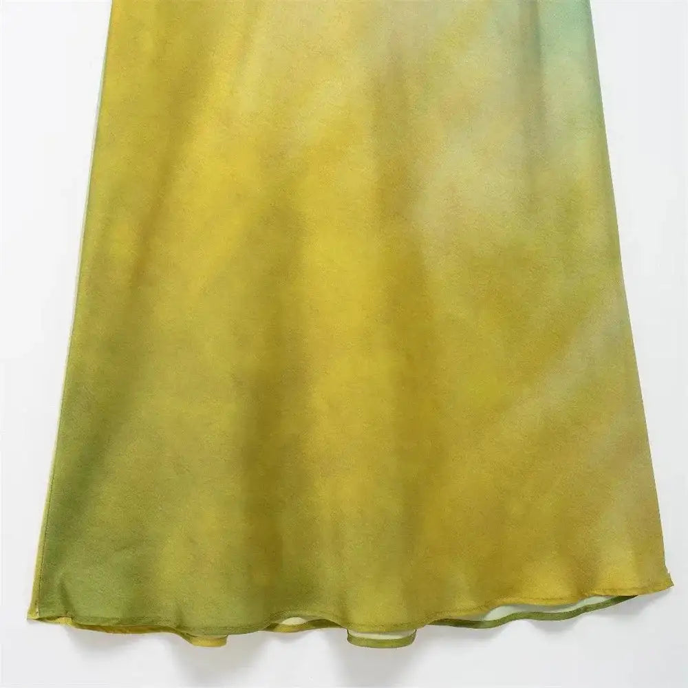 Gradient Long Dress Women Elegant One Shoulder Sleeveless Party Dress Female 2024 Summer Backless Tie-dye Lady Mermaid Robe - Lootquake