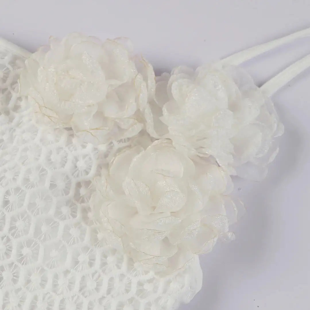 Sexy 3D Flower Long Dress Women 2024 Summer Semi-sheer Party Dresses Elegant Slim One Shoulder Maxi Vestidos Holiday Beach Robe - Lootquake