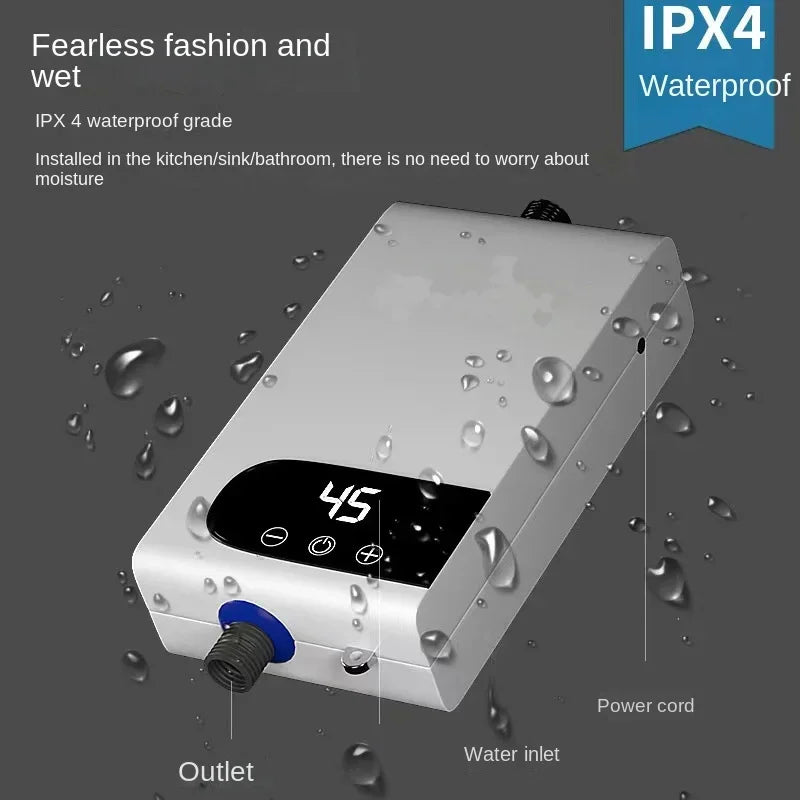 Chauffe-eau électrique instantané 220 V 4 500 W, fonction mémoire, conversion de fréquence, température constante