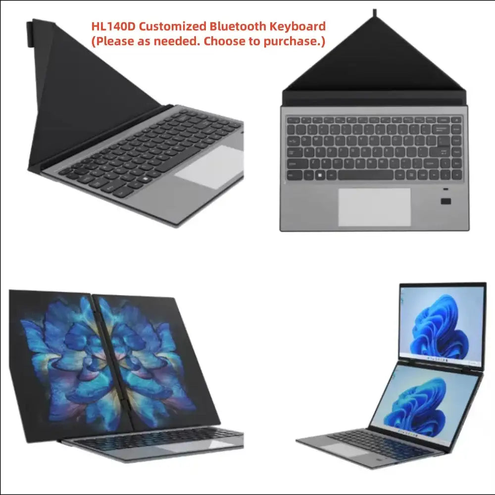 Dual Screen Laptop Intel N100 Processor 14“+14” touch Gaming Laptop DDR4 32GB 1TB 2TB SSD Notebook Computer - Lootquake