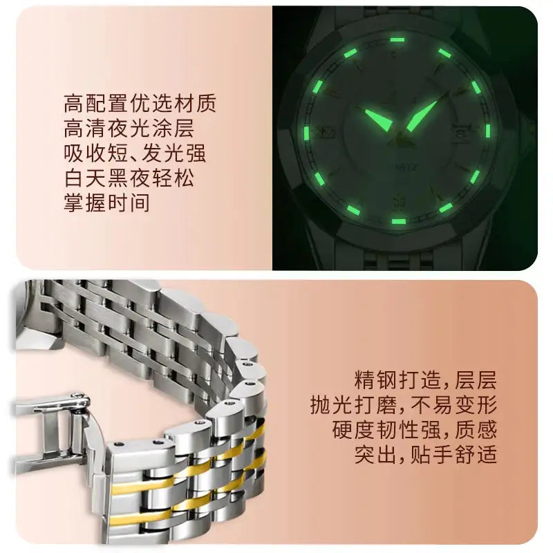 OLEVS Original Brand Elegant Women's Watches Waterproof Luminous Quartz Watch for Lady Necklace Bracelet Gift Box Set Calendar - Lootquake