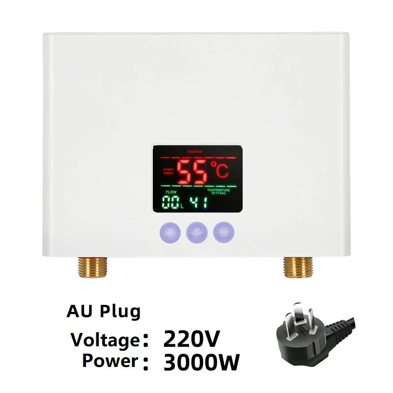Chauffe-eau instantané 110 V 220 V pour cuisine et salle de bain, montage mural, électrique, affichage LCD de la température, avec télécommande