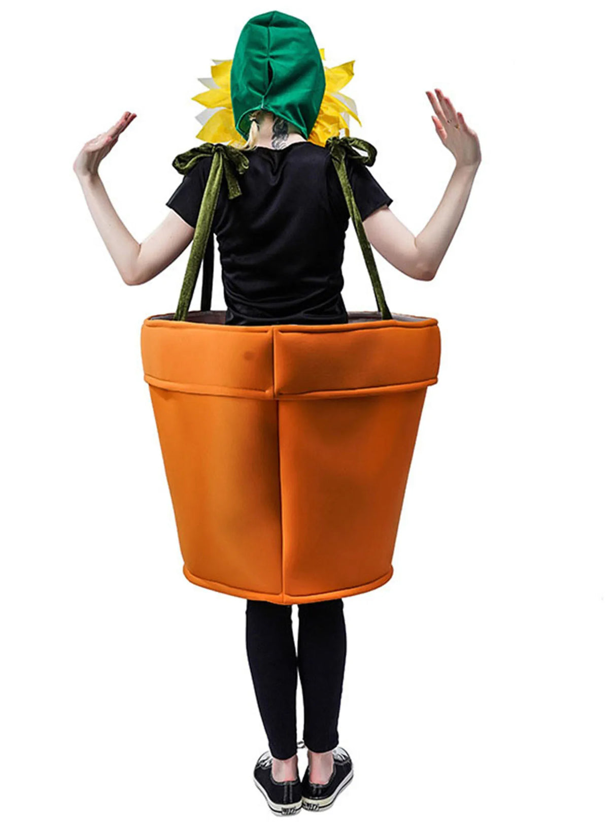 Halloween Flower Pot Costume Sunflower Costume with Headpiece for Adults Kids Cosplay Women Garden Theme Party Sunflower