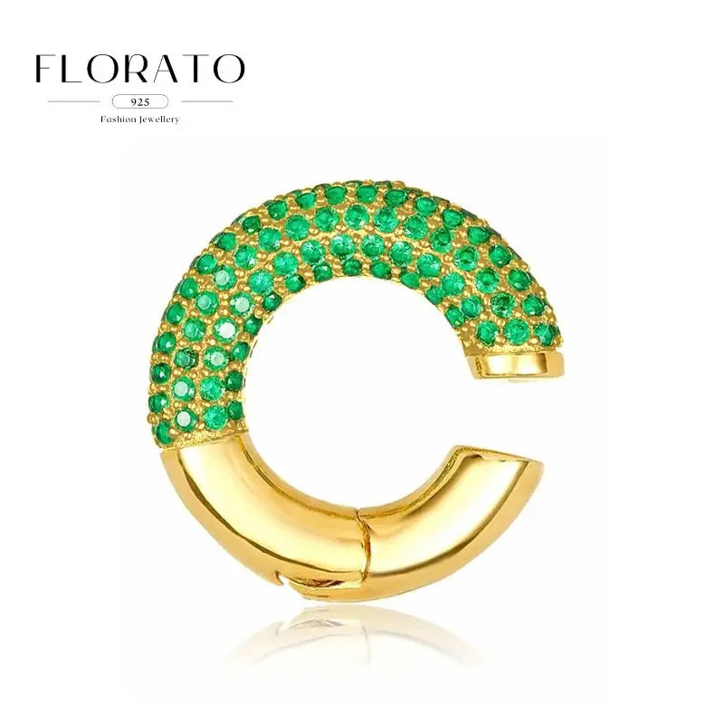 925 Sterling Silver Needle Micro-set Half Circle Zircon Hoop Ear Buckle Geometric Luxury Earrings Fashion Jewelry Gift Wholesale - Lootquake