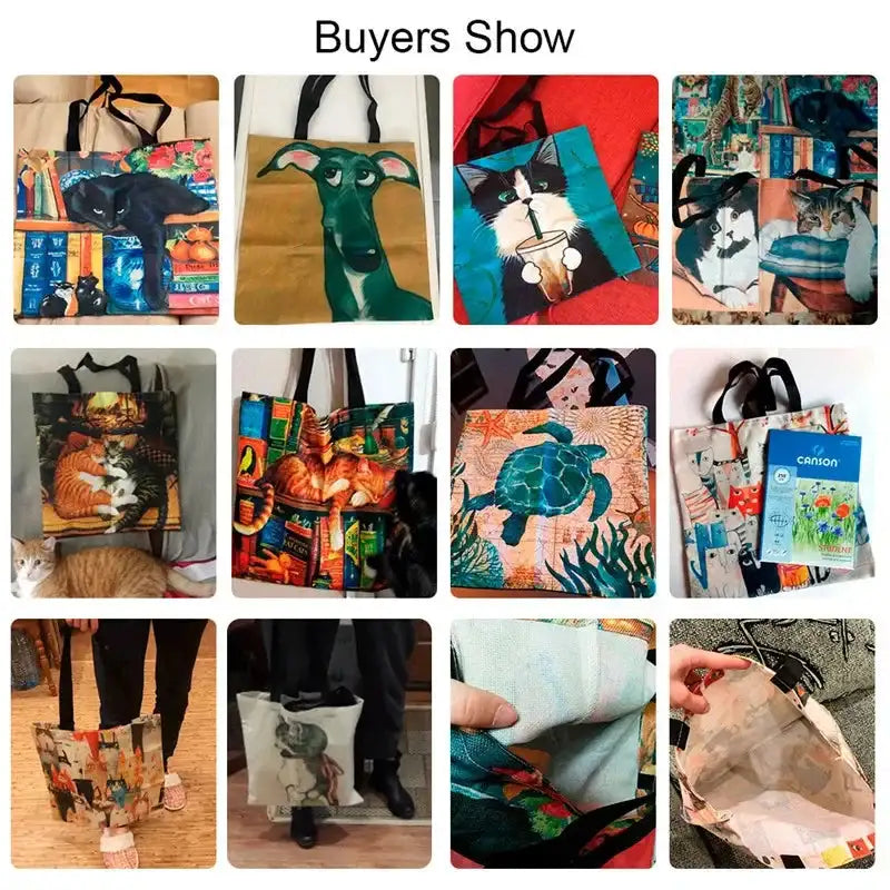 Van Gogh Series Linen Bag Oil Painting Starry Night Sunflower Apricot Flower Coffee Holder Handbag Lightweight Shoulder Bag - Lootquake