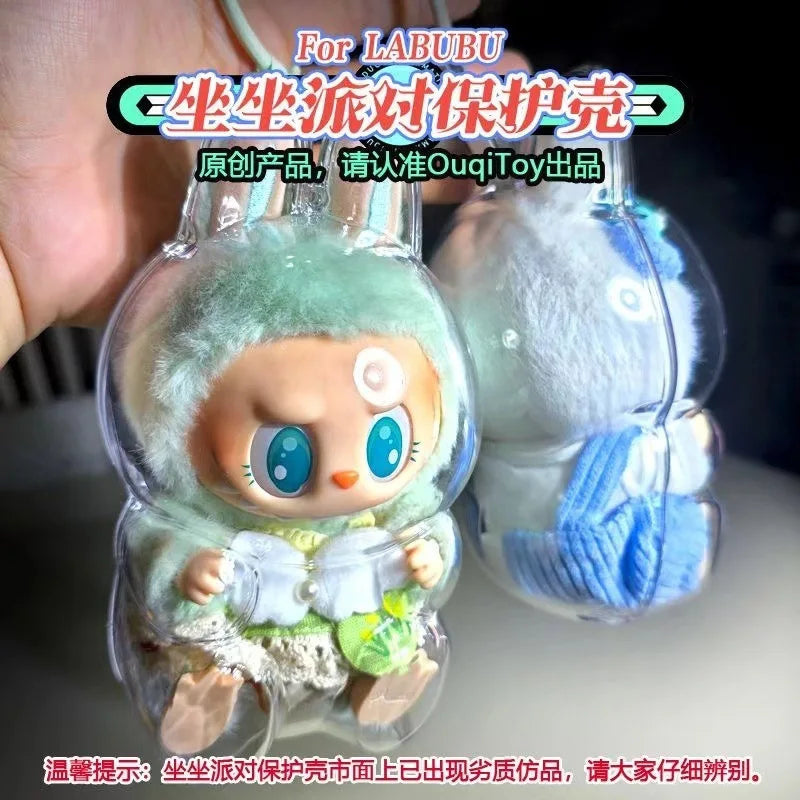 Coque de protection transparente LABUBU V1 V2, macaron debout, housse de protection anti-poussière, étui de protection pour poupée labubu