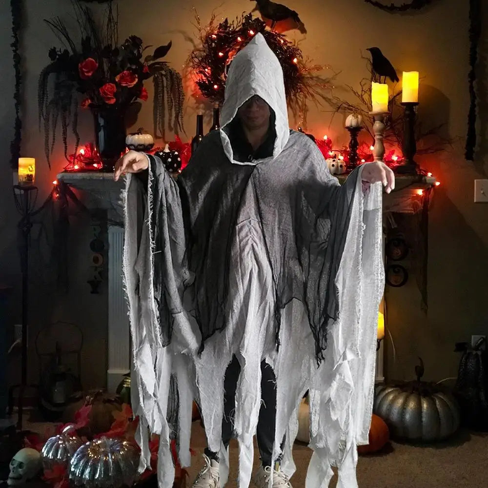 Halloween Cape Unisex Halloween Ghost Dementors Cosplay Costume Horror Dress Up Cape Halloween Horror Costume Cloaks Props