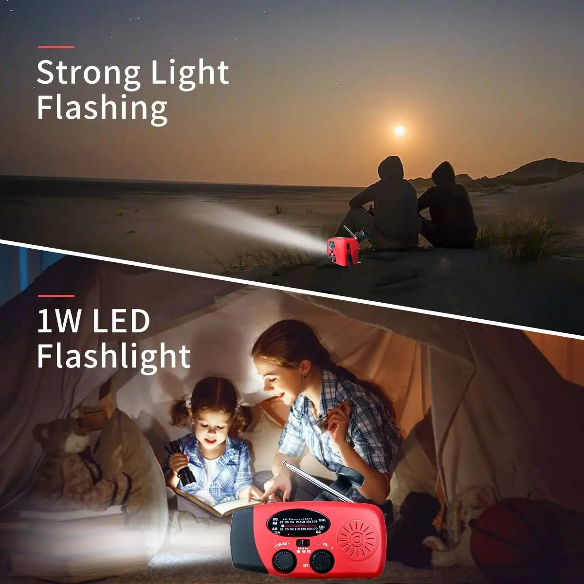 2000mAh Emergency Crank Weather Radio with LED Flashlight, Alertsync Portable AM/FM/NOAA Solar Radio with Phone Charger, SOS Ala