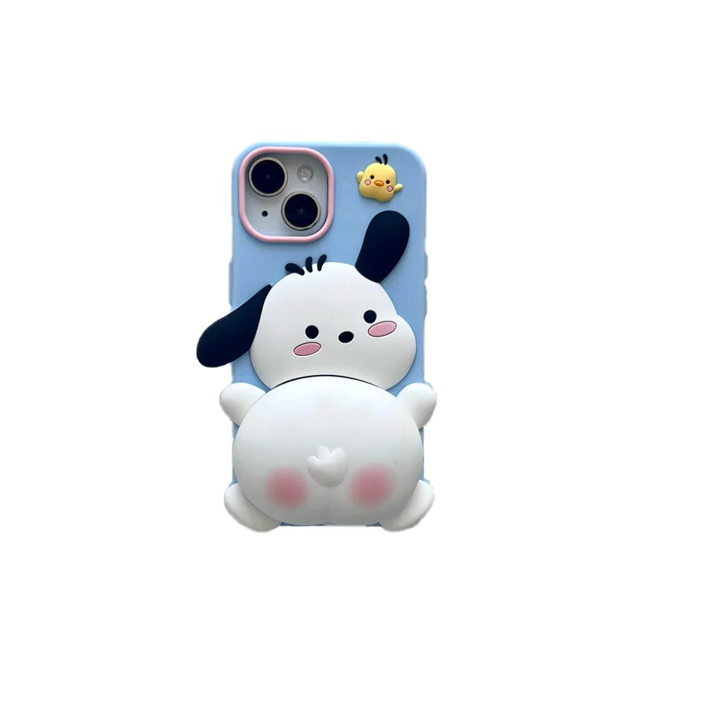 Funda para teléfono con trasero de perro Pochacco de dibujos animados