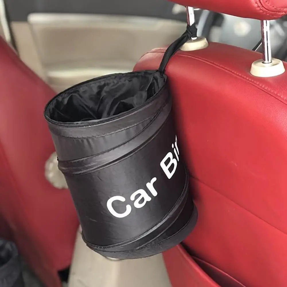 Cubo de basura plegable para coche, con cinta de sujeción, gran capacidad, fácil instalación, plegable