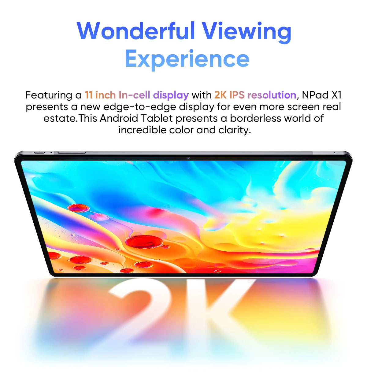 Tablette N-one NPad X1 MTK G99 8 cœurs 10,95 pouces Android 13 Charge rapide 8 600 mAh MAX 16 Go 128 Go 2 000 x 1 200 FHD 4G LTE Support L1