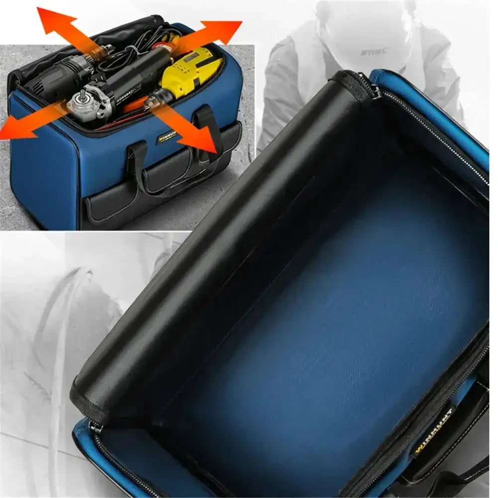 New Square Tool Bag with 30% More Capacity Waterproof Multi Pockets Tool Organizer Tool Pouch for Electrician Tools - Lootquake