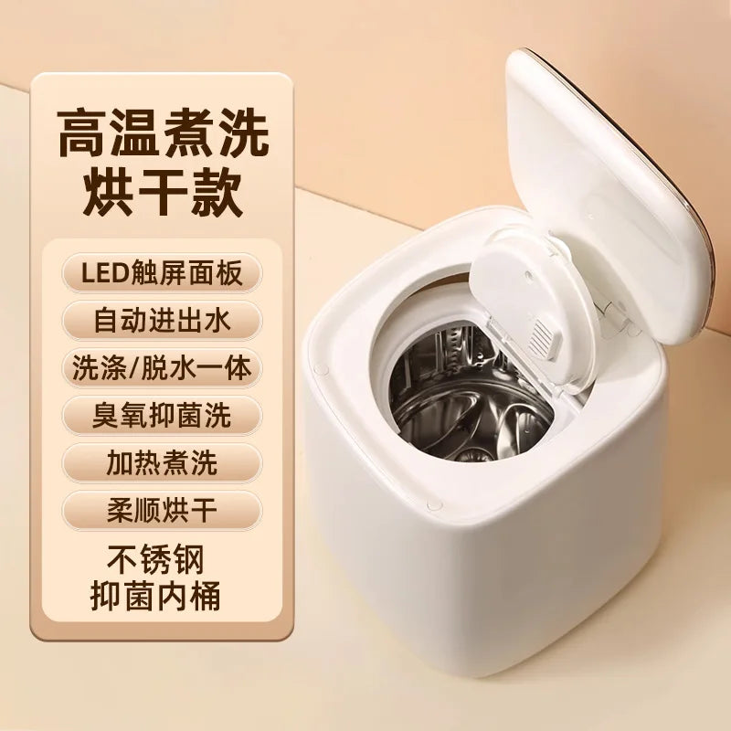 Mini machine à laver portable entièrement automatique, séchage domestique intégré pour sous-vêtements
