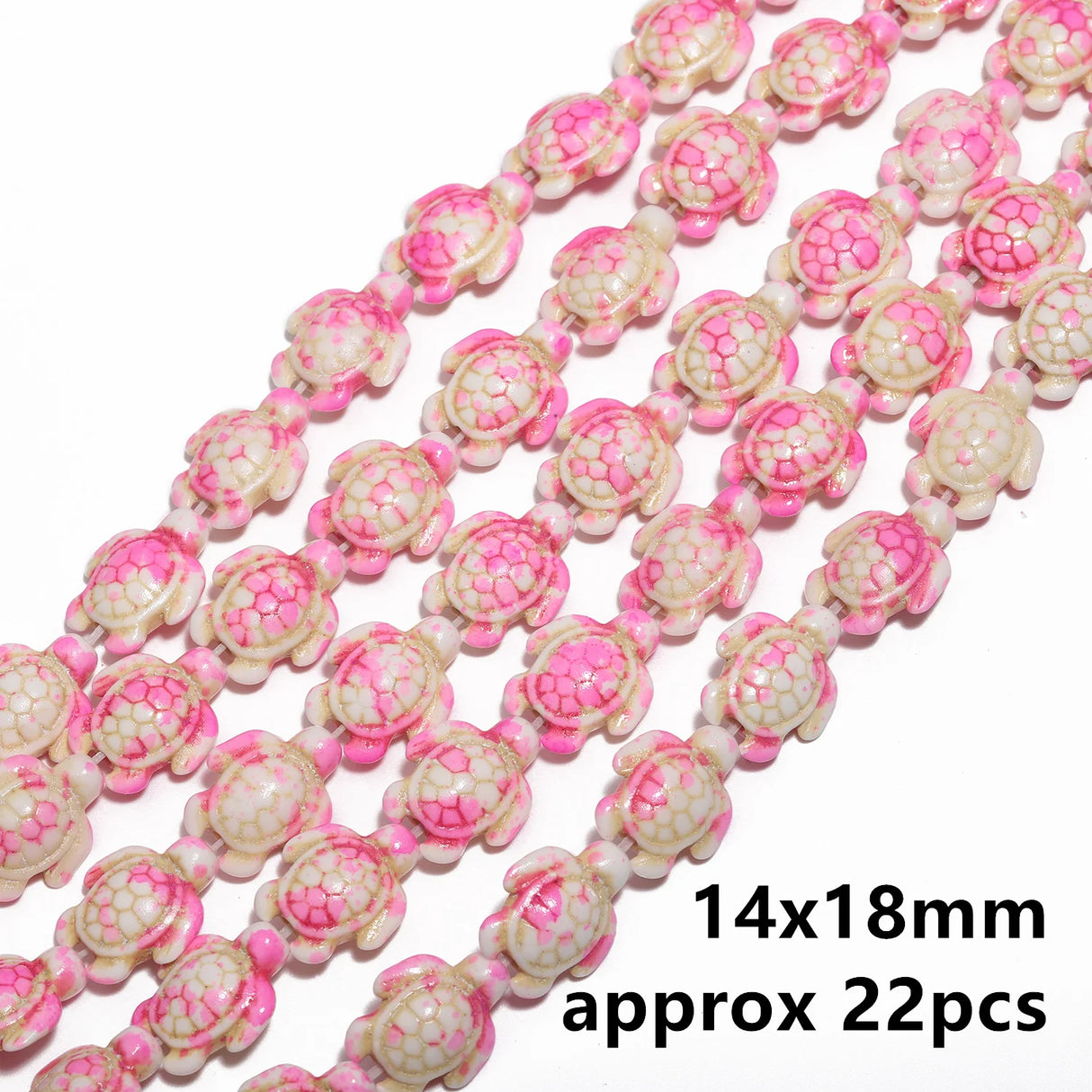 14x18mm 22pcs Sea Turtle Random Color Mix Natural Turquoise Stone Beads Bead for Jewelry Making DIY Ocean Series Bracelet - Lootquake