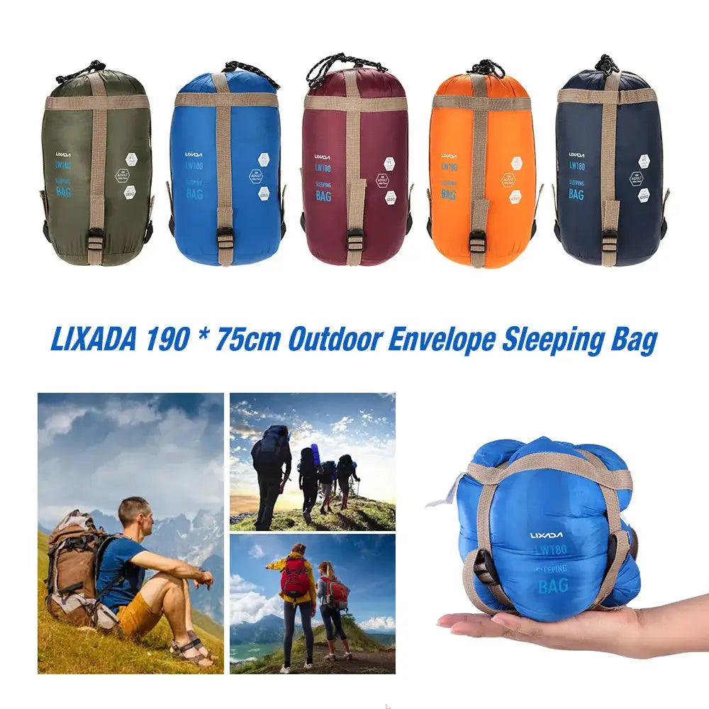 Lixada 190 * 75cm Outdoor Portable Envelope Sleeping Bag Camping Travel Hiking Multifunction Ultra-light 680g Backpacking - Lootquake