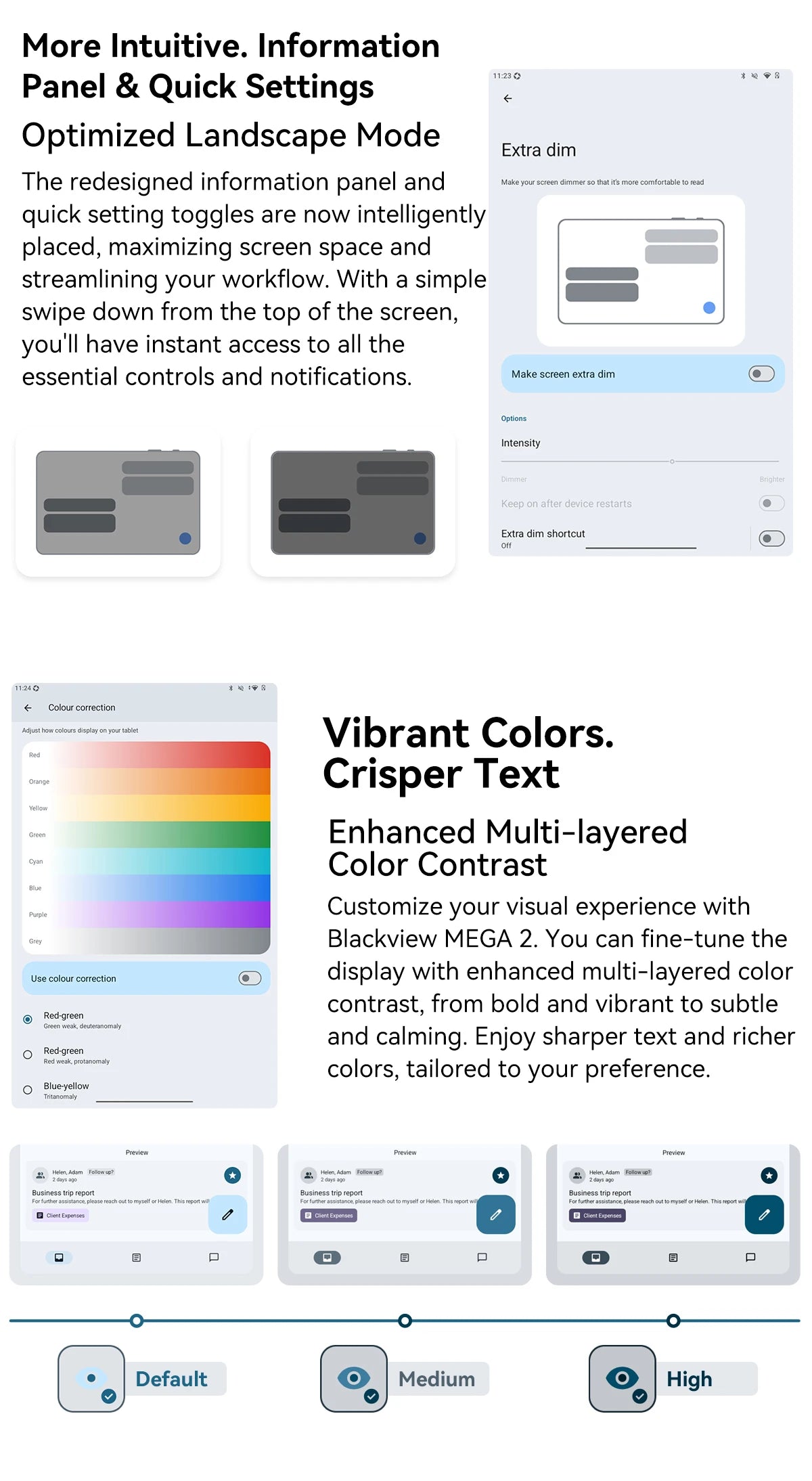 Tablettes Blackview MEGA 2 12 pouces 2K écran Widevine L1 24 Go (8 + 16) Android 15 256 Go 9000 mAh AI caméra principale Pad PC