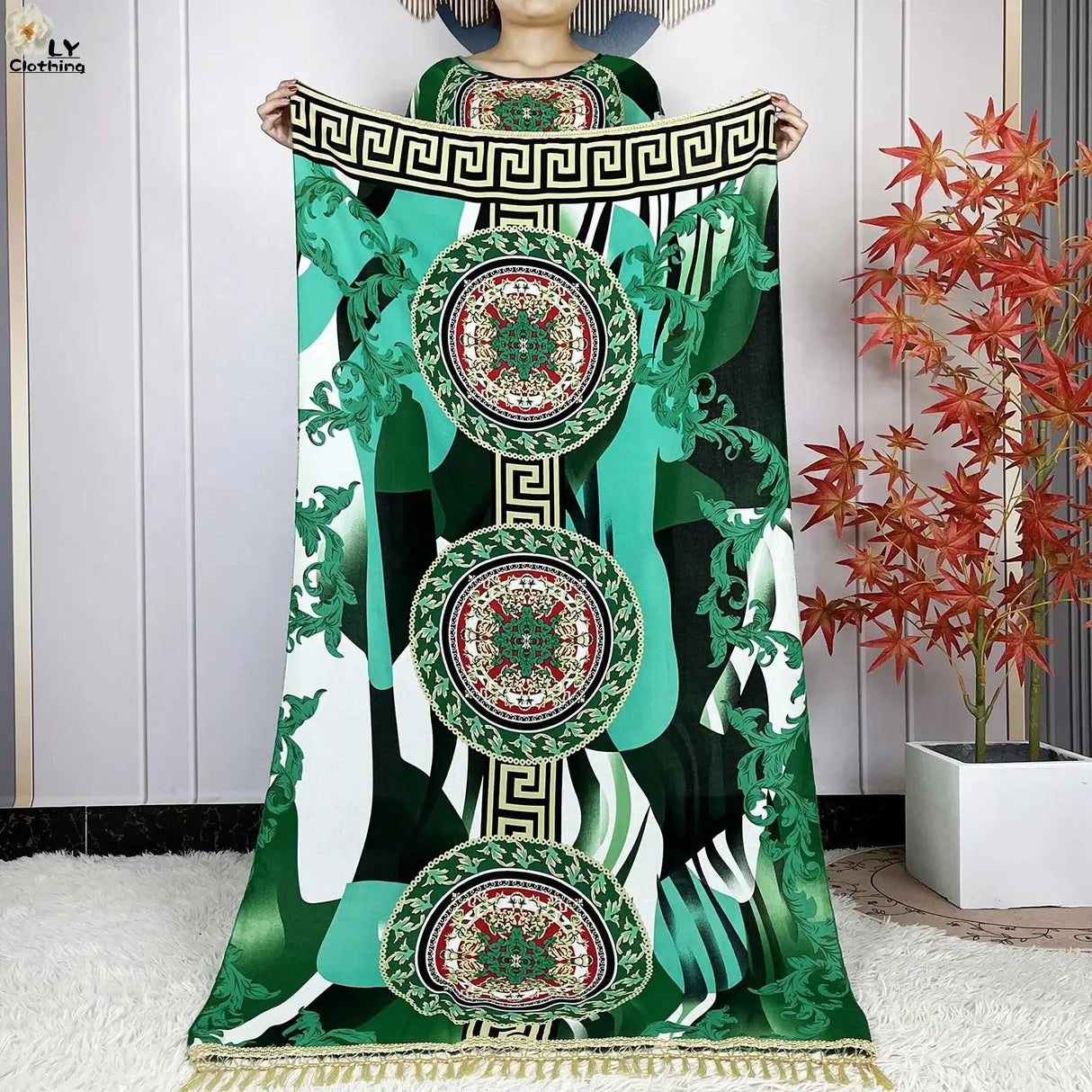 2024 Latest Muslim Sets Women Clothing Cotton Floral Loose Dashiki Long Dress African Abaya Dubai Traditional Islamic Clothing