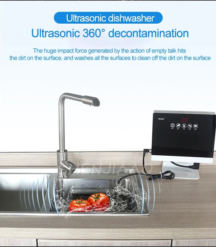 Lave-vaisselle à ultrasons automatique, portable, pour la maison, petit format, autonome, sans installation, pour la cuisine, 110 V/220 V