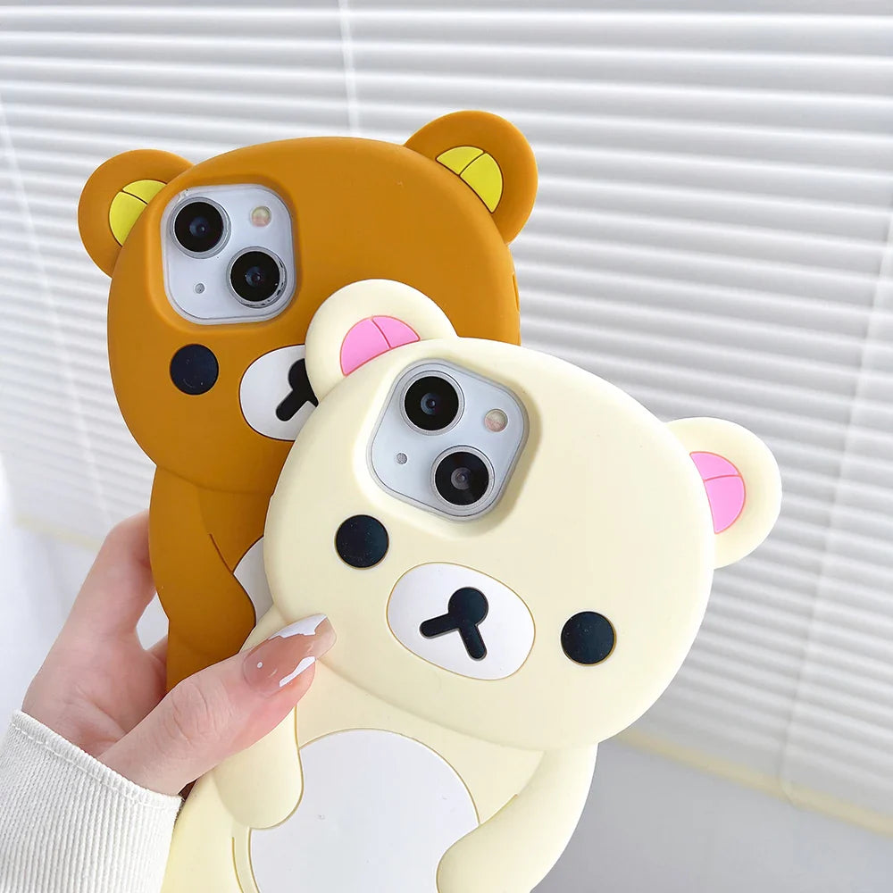 Cartoon Rilakkuma Bear Silicone Soft Cover Phone Case