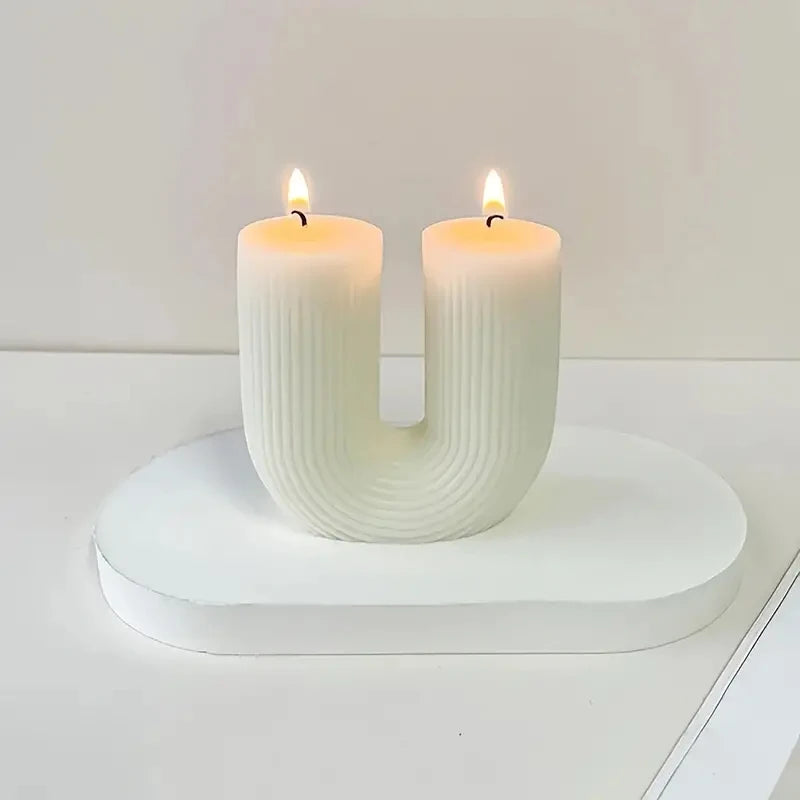 Molde de silicona para velas en forma de U, hecho a mano, con forma de arco, para hacer velas perfumadas, yeso, resina epoxi, adorno artesanal, molde de cera para decoración del hogar