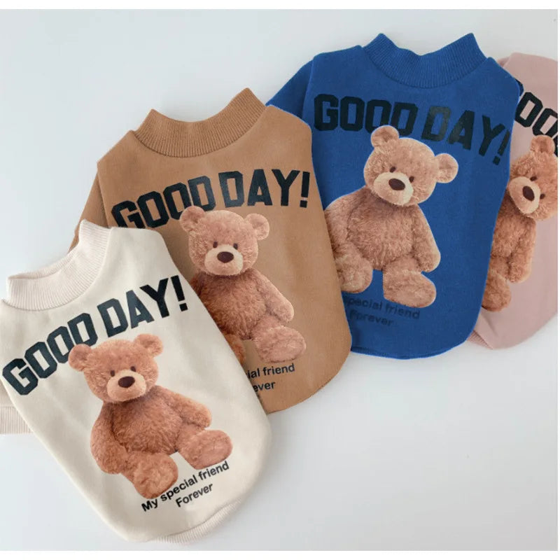 Dog Clothes Dog Costume Pet Clothes Cartoon Bear Pet Shirt Puppy Clothes Pet Vest Pet Clothes Dog Sport Shirt XS-XXL