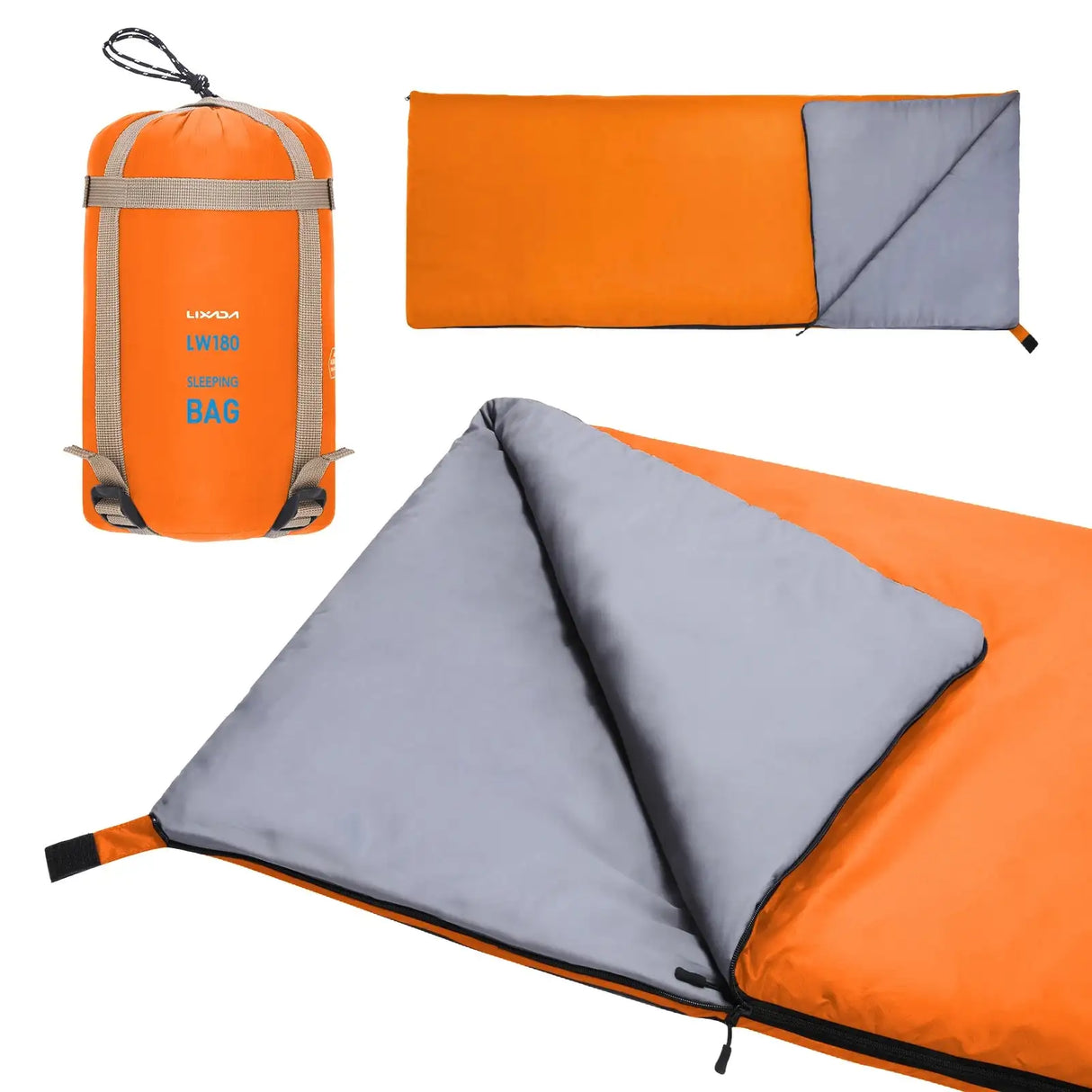 Saco de dormir portátil para exteriores Lixada de 190 x 75 cm, para acampar, viajar, senderismo, multifunción, ultraligero, 680 g, para mochileros.