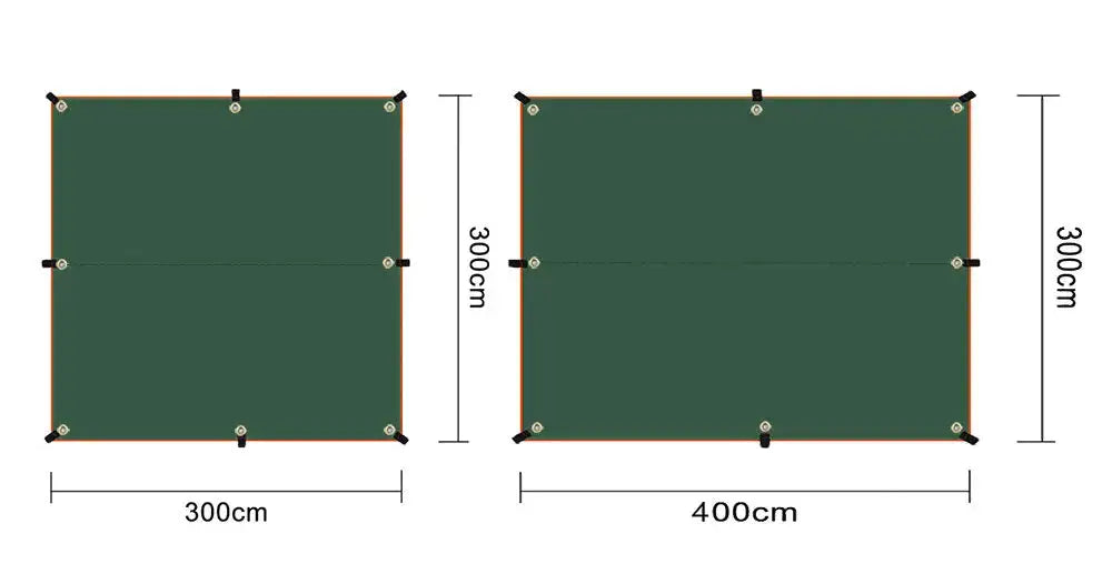 4x3m 3x3m Awning Waterproof Tarp Tent Shade Ultralight Garden Canopy Sunshade Outdoor Camping Hammock Rain Fly Beach Sun Shelter - Lootquake