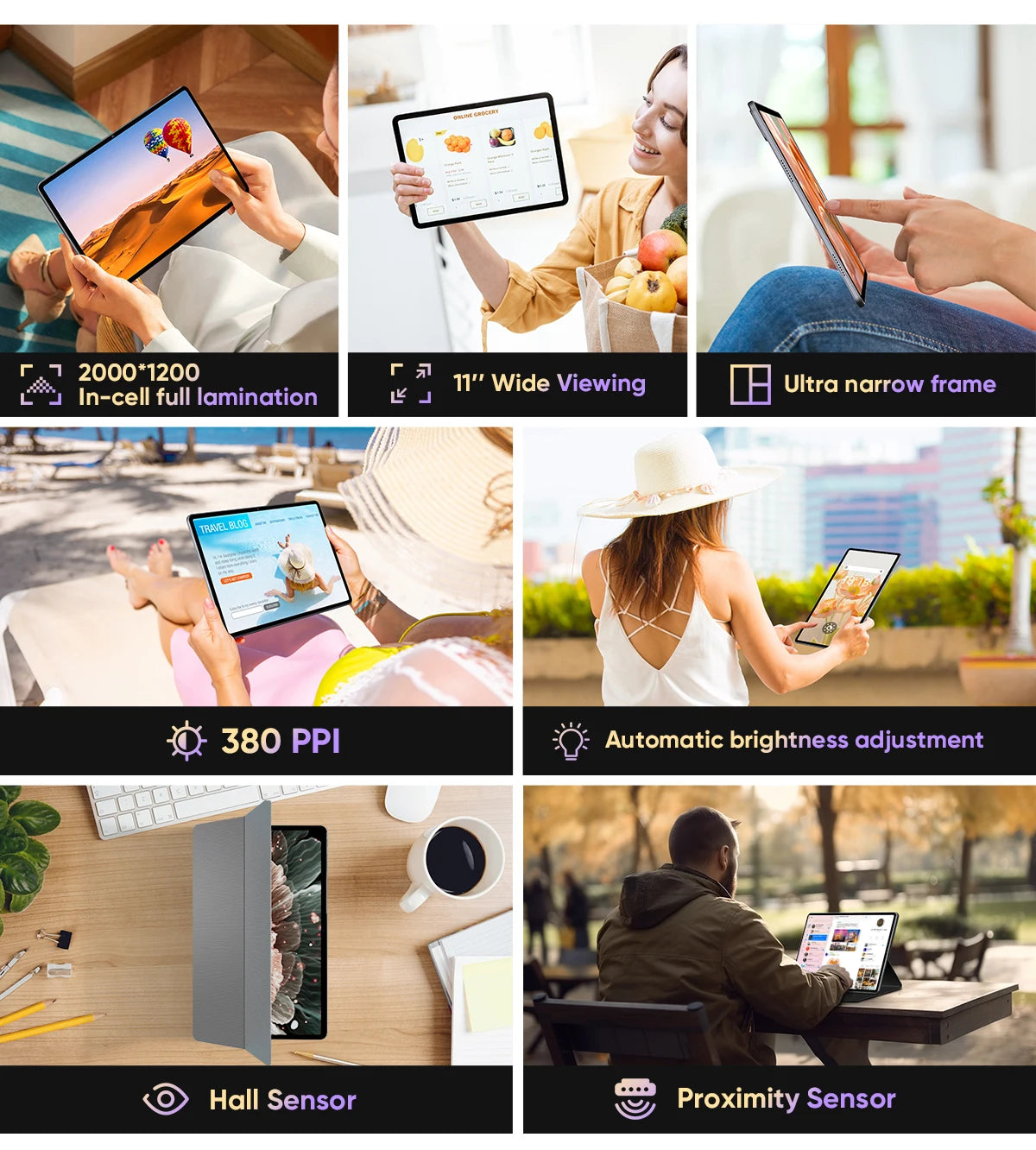 Tablette N-one NPad X1 MTK G99 8 cœurs 10,95 pouces Android 13 Charge rapide 8 600 mAh MAX 16 Go 128 Go 2 000 x 1 200 FHD 4G LTE Support L1