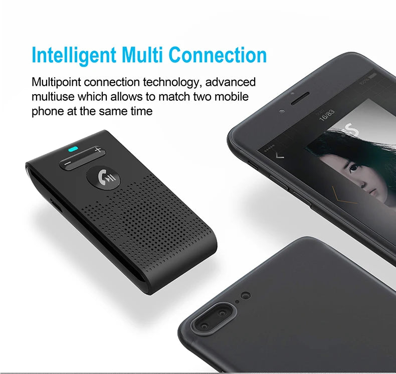 Altavoz Bluetooth 5.4, kit manos libres para coche, clip para visera, receptor de audio inalámbrico, altavoz, reproductor de música, accesorios para coche