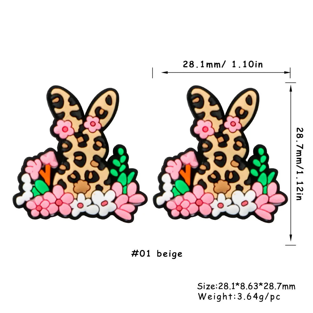 Kovict 5/10Pcs New Focal Silicone Beads Easter Series Bead For Jewelry Making DIY KeyChain Bracelet Necklace Pen Accessories