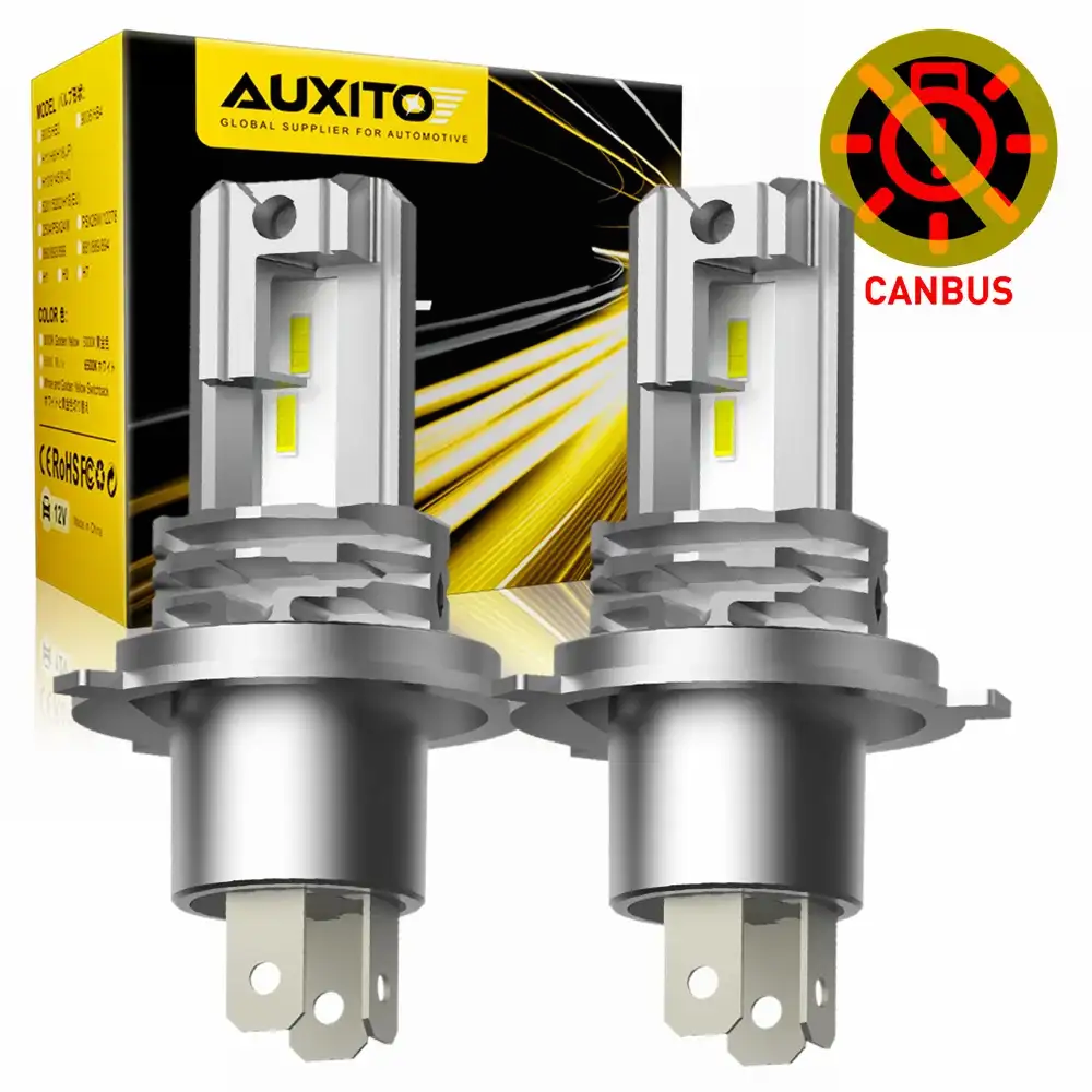 AUXITO 1/2X H4 LED Canbus Headlights 12V 9003 HB2 Hi/Lo Beam Motorcycle Headlamp Fanless H4 LED Bulb for Lada Honda Toyota Ford - Lootquake