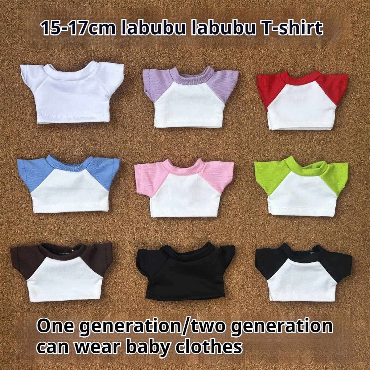 Labubu Clothing V1 V2 Labubu Baby Clothes Multi Color Versatile Short Sleeve Top Cute Cartoon Doll Clothes Children'S Gifts Toys