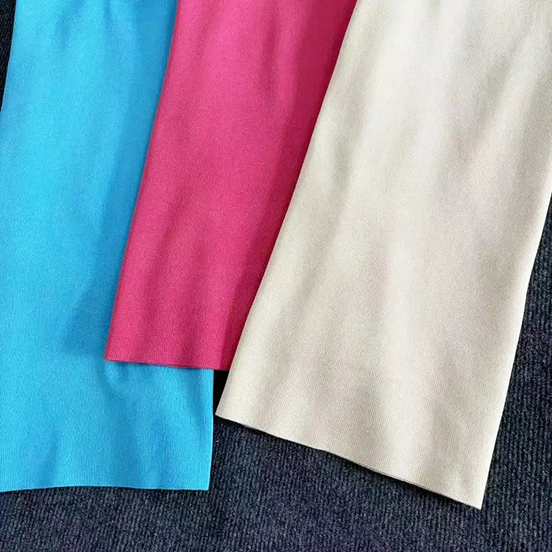 2024 Sexy Summer Knit Strap Dress Women Halter Elatic Waist Bodycon Sundress Female Beach Solid Maxi Long Dress - Lootquake