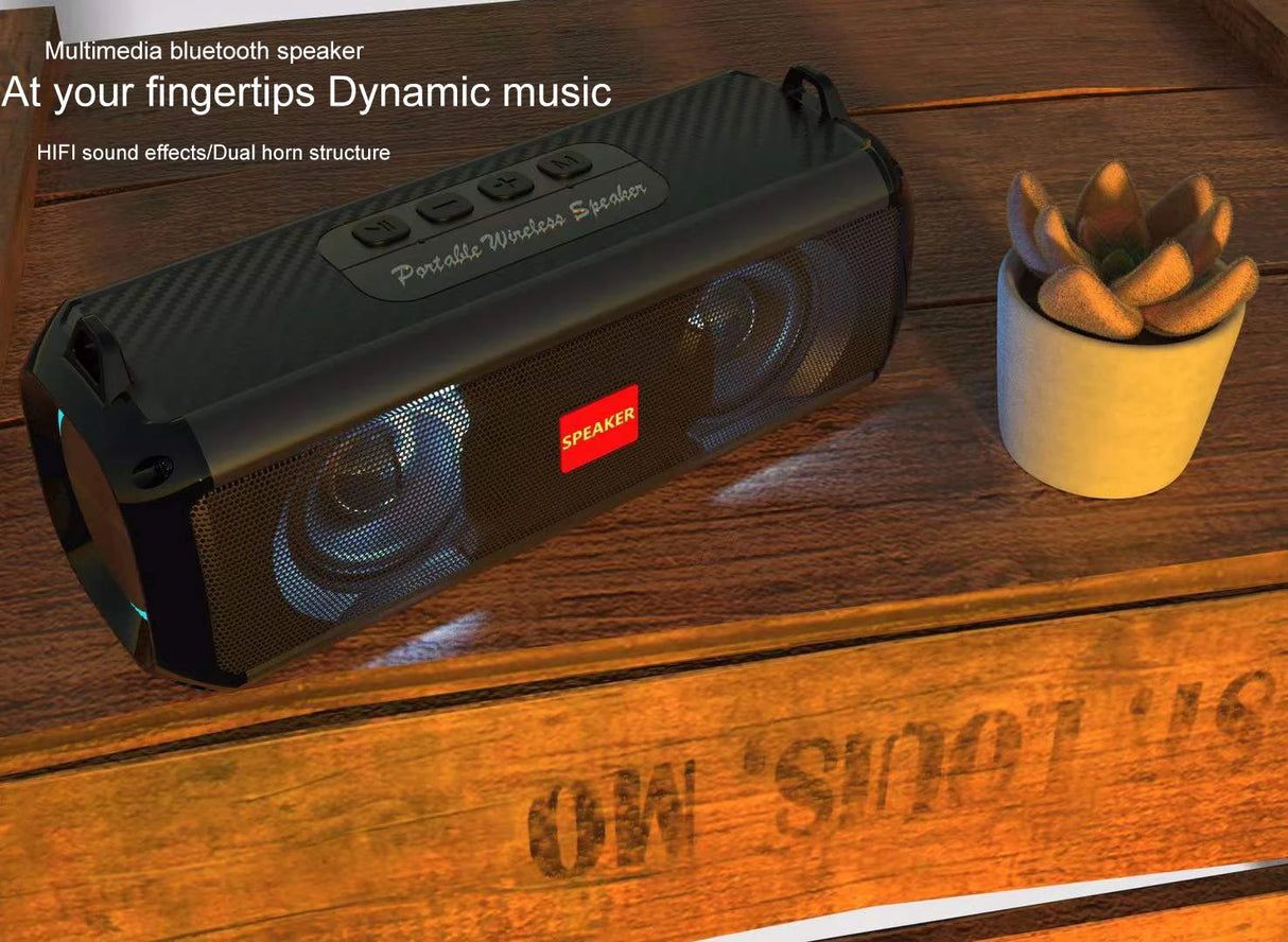 Altavoz Bluetooth portátil con audio de alta resolución, graves y agudos extendidos, altavoces inalámbricos HiFi de alta calidad y gran volumen.