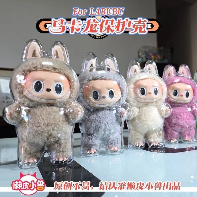 Coque de protection transparente LABUBU V1 V2, macaron debout, housse de protection anti-poussière, étui de protection pour poupée labubu