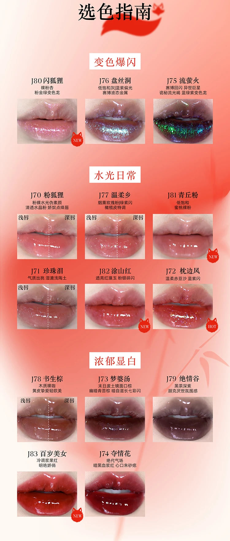 Girlcult Liaozhai Lipgloss Rouge à lèvres nacré caméléon scintillant longue tenue 3,5 g