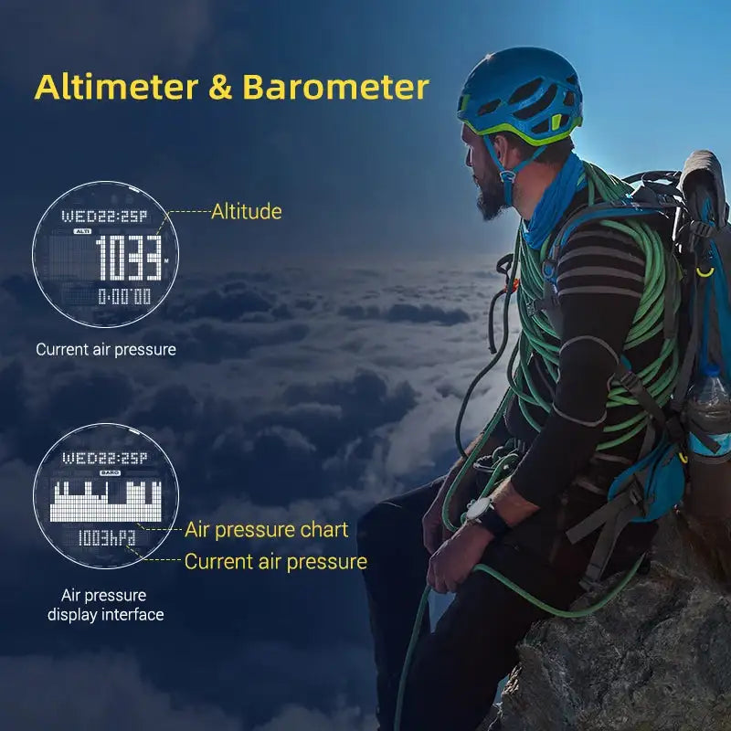 Men Dive Computer Watch Waterproof 100M Smart Digital Free Diving Watches Barometer Compass Temperature Clock - Lootquake