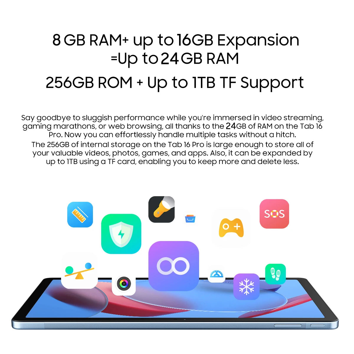 Tablette PC Blackview Tab 16 Pro 11'' FHD+ T616 Octa Core 24 Go (8+16) RAM 256 Go ROM 7700 mAh 4G Tablettes Android 14