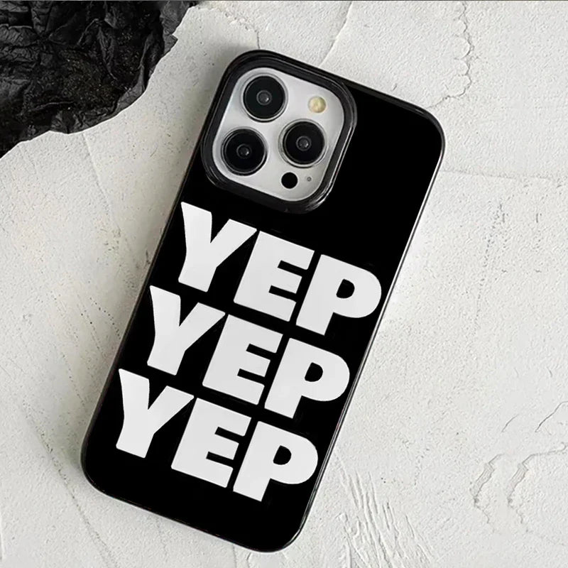 Funda de teléfono personalizada de lujo con letras en blanco y negro