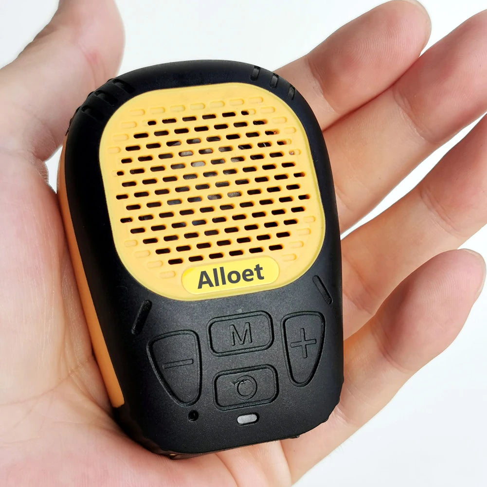 Altavoz Bluetooth portátil, inalámbrico, con clip magnético, resistente al agua, con correa para escuchar música y hacer llamadas con manos libres.