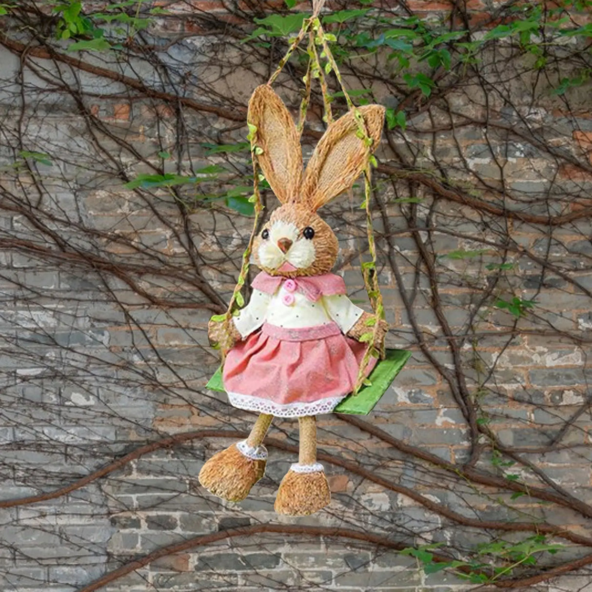 Easter Bunny Pendant Swing Rabbit Hanging Ornament for Dining Room Holiday Collections Display Home Decor Wedding Party Art Gift - Lootquake