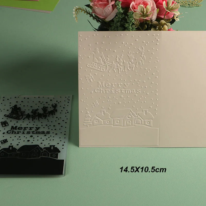 DUOFEN Crafts plastic embossing folder collection 2 paper embossing flower mold Christmas Birthday Easter day wedding - Lootquake